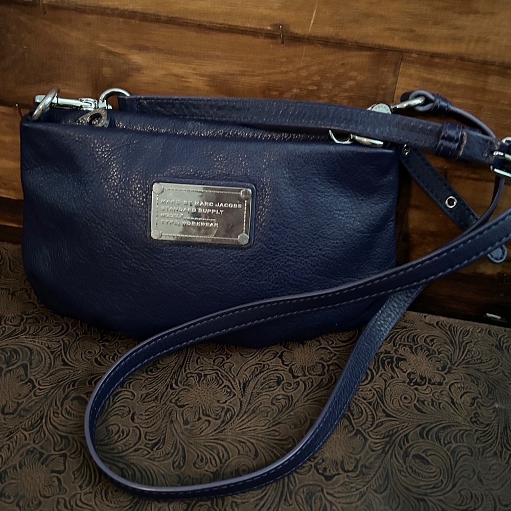 Marc By Marc Jacobs Percy Crossbody blue leather
